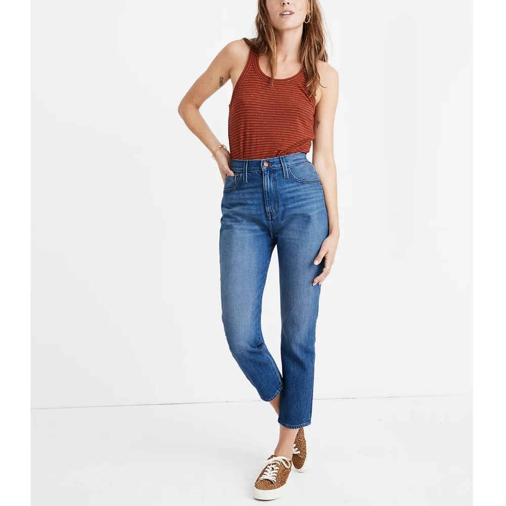 MADEWELL Momjean Stratfield Wash High Rise Straight Relaxed Leg sz 27